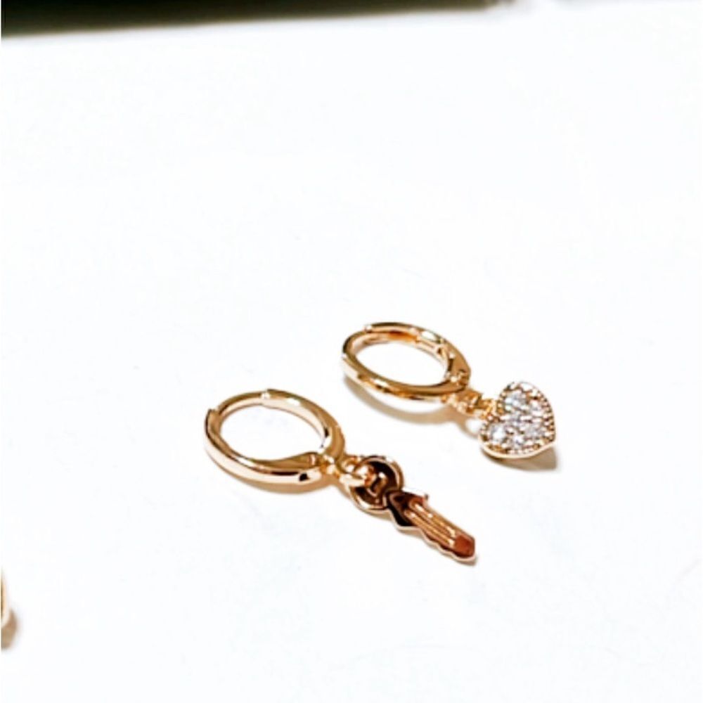 heart hoop earrings   #89
